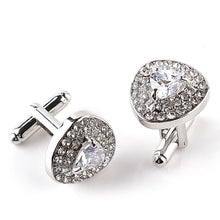 Load image into Gallery viewer, Luxury Cufflinks For Mens And Women Zircon Black Purple White Crystal Fashion Brand Cuff Botton High Quality