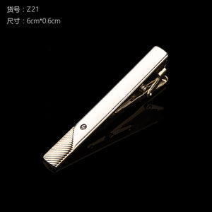 Hot Sale New Tie Clips Men's  Metal Necktie Bar Crystal Formal Dress Shirt Wedding Ceremony  Gold  Tie Clip